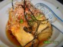 Sauted, but flavourful tofu in a light soya sauce