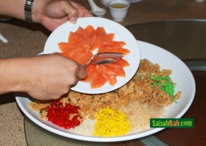 Chinese New Year Salmon Yee Sang - The Chinese Restaurant - Hyatt Regency Kinabalu